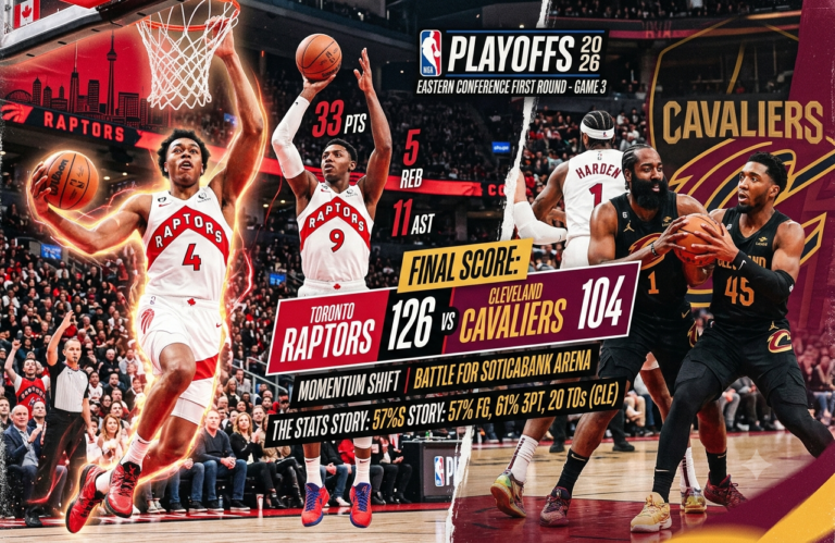 Cleveland Cavaliers vs Toronto Raptors Match Player Stats