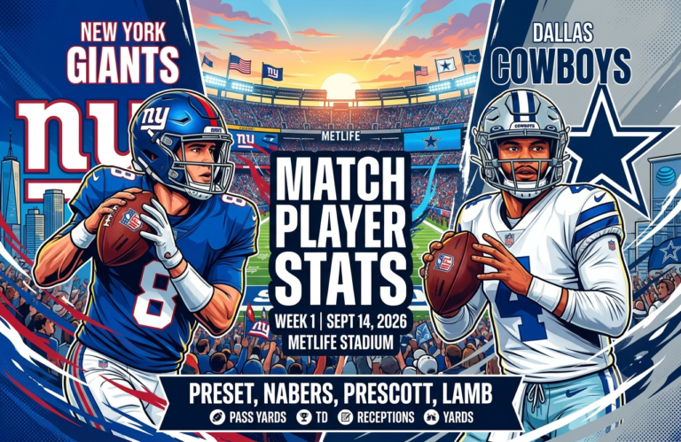 New York Giants vs Dallas Cowboys Match Player Stats